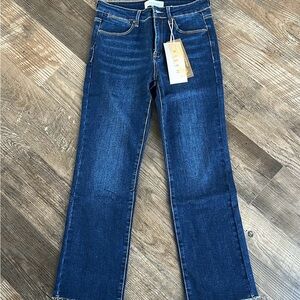 Stylish Dark Blue Cropped Jeans